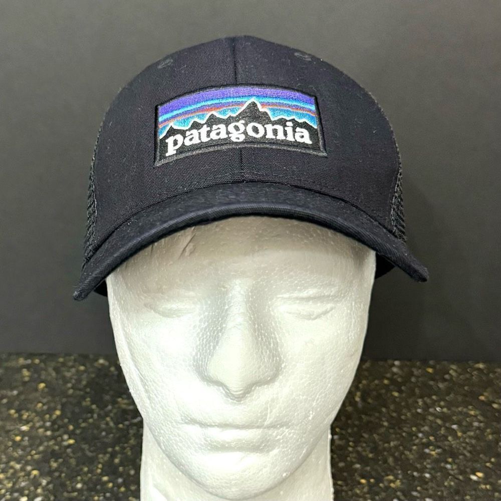 Patagonia Black Logo patch Trucker Cap. Adjustable.